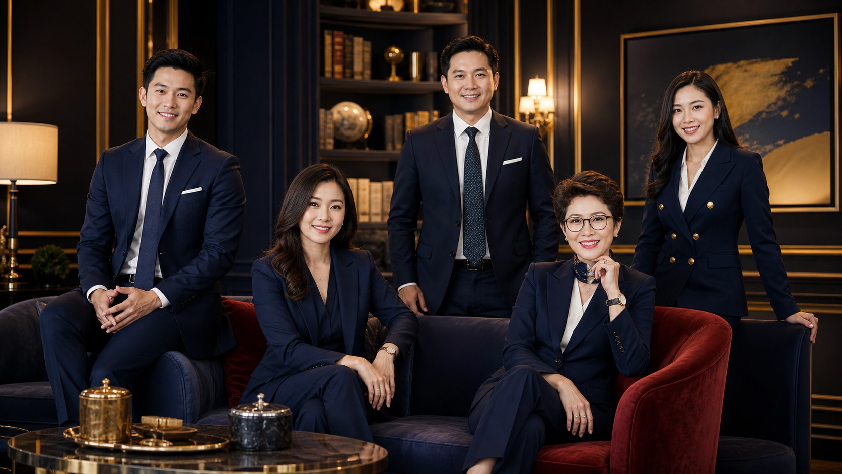 Professional NTP WEALTH advisor team in a premium office